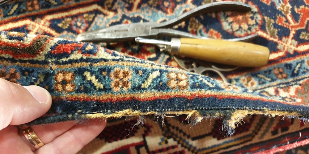 Restauration tapis abimé orient